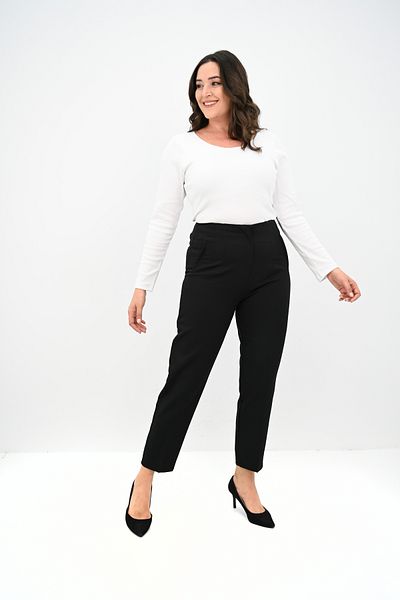 Koza Butik Women's Plus Size High Waist Classic Pants 6302-25