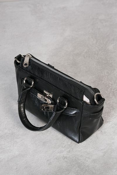Çantacımstore Μαύρη Mini Str Τσάντα - Με Πόρπη και Σταυρό λουράκι