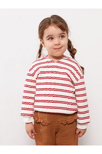 LC Waikiki Lcw Long Sleeve Striped Baby Girl Hoodie Fast Fashion
