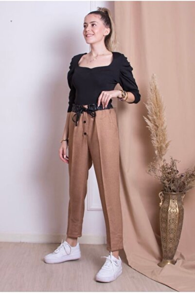 Genel Markalar DERİ DETAYLI PANTOLON