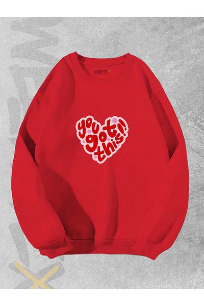 WEARTEX You Got This! Printed Oversize Crew Neck Sweatshirt Hoodie