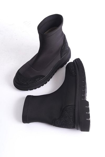 Modabuymus Cizme de zi cu zi flexibile Kobe Black Stone Stretch Diver Fabric