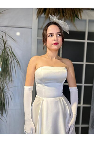 Abiye's NİKAH ELBİSESİ NİŞAN SÖZ KINA AFTER PARTİ BEYAZ ABİYE bekarlığa veda  TÜYLÜ