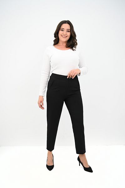 Koza Butik Women's Plus Size High Waist Classic Pants 6302-25