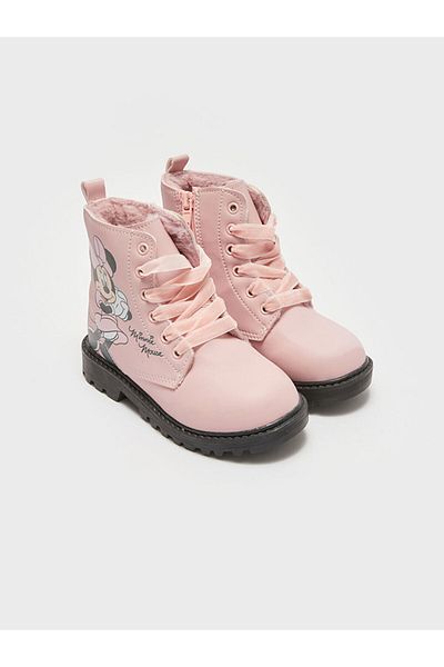 LC Waikiki LCW STEPS Minnie Mouse Printed Lace-up Girls' Boots