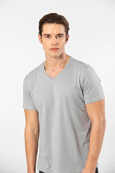 Cacharel Ανδρικό μπλουζάκι με λαιμόκοψη V, 50% βαμβάκι 50% Modal