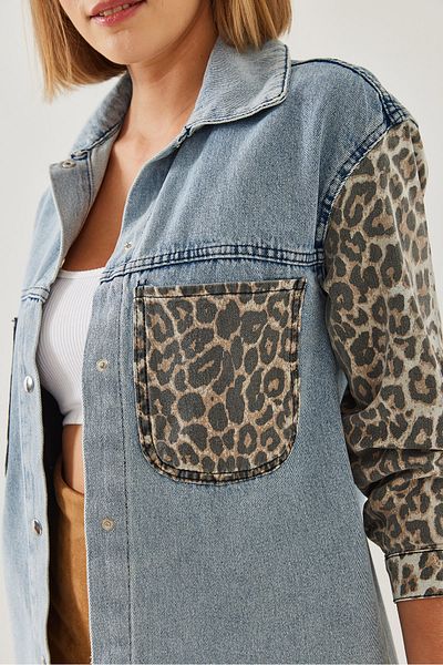 Bianco Lucci Dámská leopardí košile Garni Detail Gabardine 4741 60351173