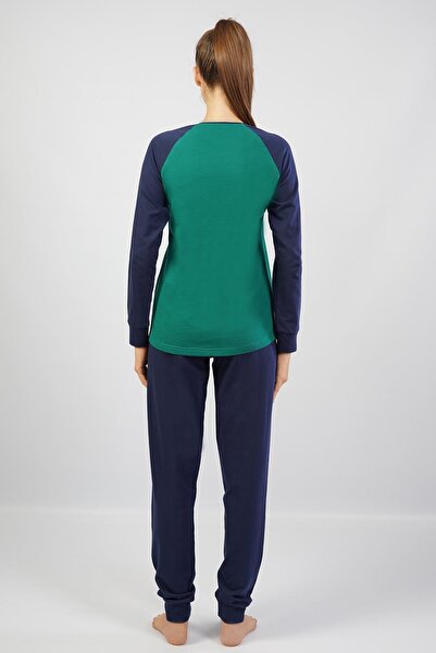 Espuar Women's 100% Cotton Pajama Set, Long Sleeve Skinny Leg