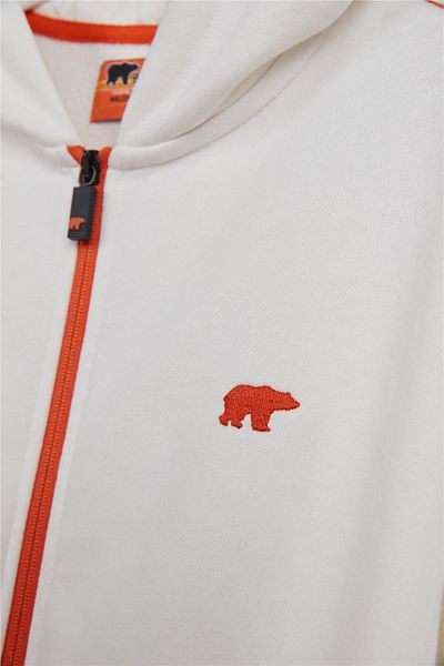 Bad Bear Darrel Full-Zip White Kids Hooded Sweatshirt