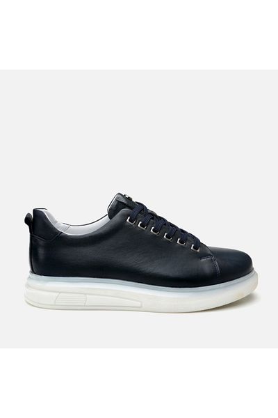 Hotiç Pantofi casual pentru bărbați din piele naturală bleumarin