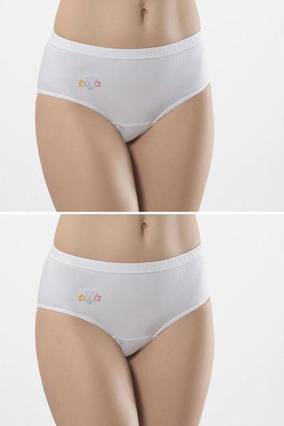 TÜREN Chiloți de damă 100% bumbac cu detaliu broderie - Set de bază de 2