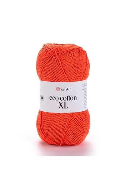 Yarnart Eco Cotton XL - Highlighter Πορτοκαλί Πλεκτό στο χέρι - 800
