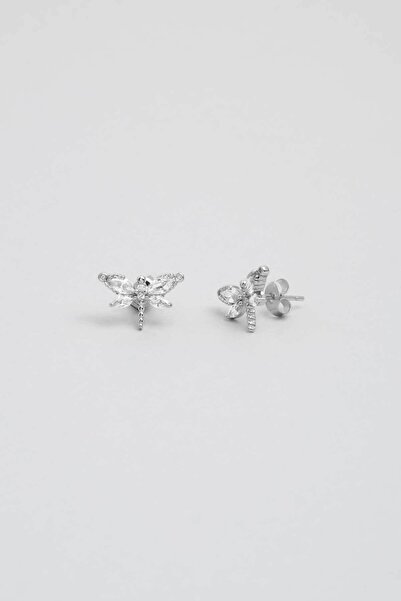 So CHIC... Rüzgarın Arkadaşı 18 Ayar Beyaz Altın Kaplama Gümüş Yusufçuk Küpe