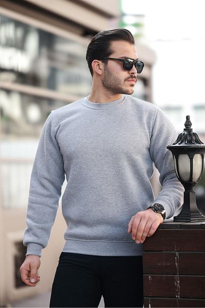 comstar Ανδρικό φούτερ Oversize με τρεις κλωστές συμπαγές βαμβακερό