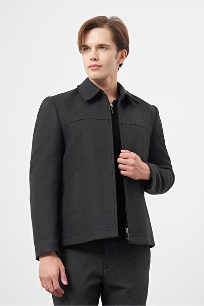 İmza Дитяче пальто Slim Fit Classic з коміром-стійкою - темно-антрацитове, без розрізів, з повною підкладкою, 1007245121