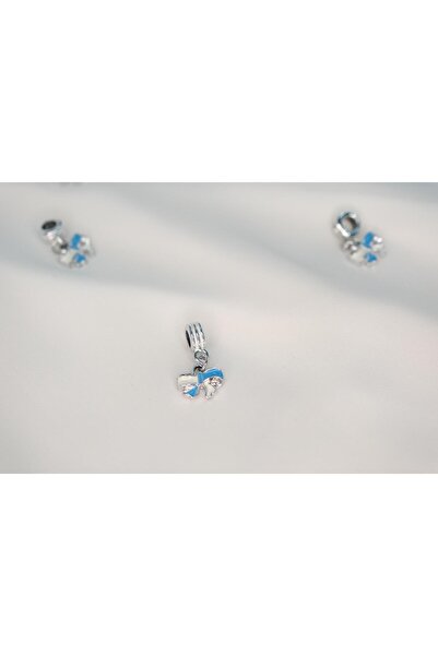 CYB STUDİO Blue Ribbon Stainless Steel Charm