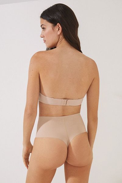 MİSTİRİK Arpina Model High Waist Laser Cut Large Size String Panties Skin Color