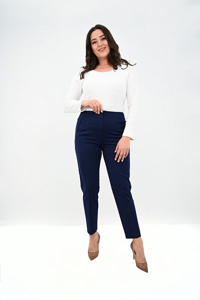 Koza Butik Women's Plus Size High Waist Stretchy Classic Pants 6311-25