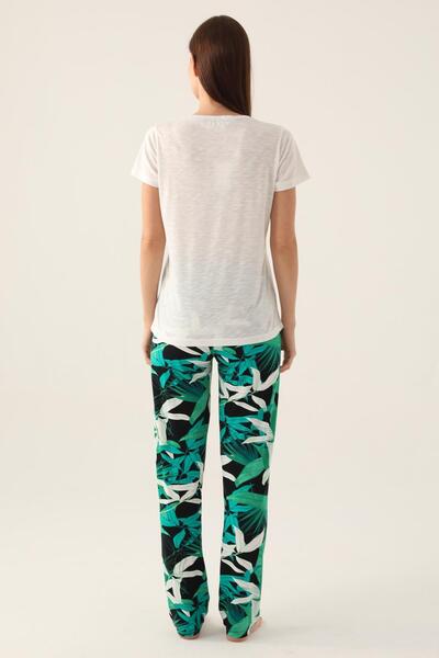 Arnetta Γυναικείες πιτζάμες Crew Neck με πλαϊνές τσέπες, 100% βαμβακερά ενδύματα ύπνου