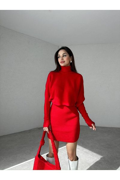 popibutik FINGER SPLIT Detailed Ribbed Knitwear Set