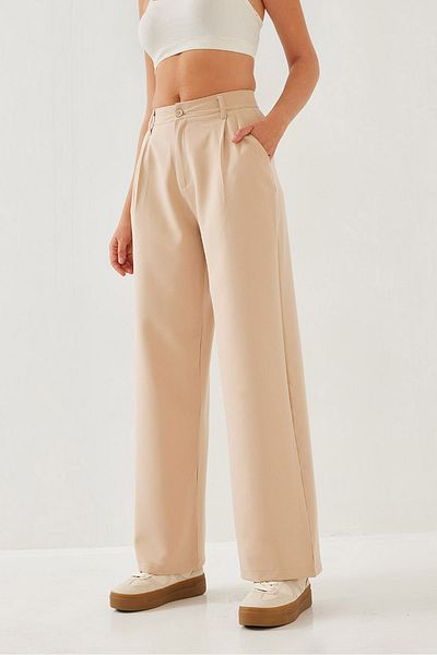 Bianco Lucci Dámské kalhoty Trend s vysokým pasem Palazzo Woven Fabric Pants 2399 60751004
