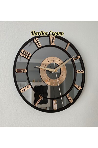harika crown gerçek aynalı dekoratif duvar saati (masa veya duvar saati) 25 cm