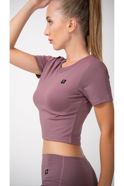 Keep Risen Short Sleeve Crop Top Purple