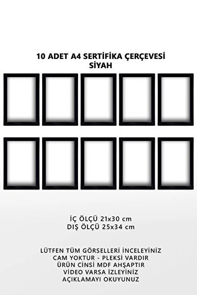 Genel Markalar 1o Adet A4 Siyah Pvcli 21x3o Sertifika Için Çerçeve Diploma Için Çerçeve Belge Için Çerçeve