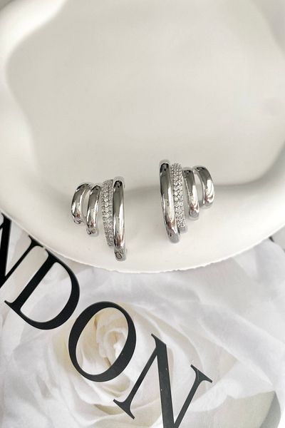 DEMOKAN Women's Earrings Special Design Rib Model Earrings
