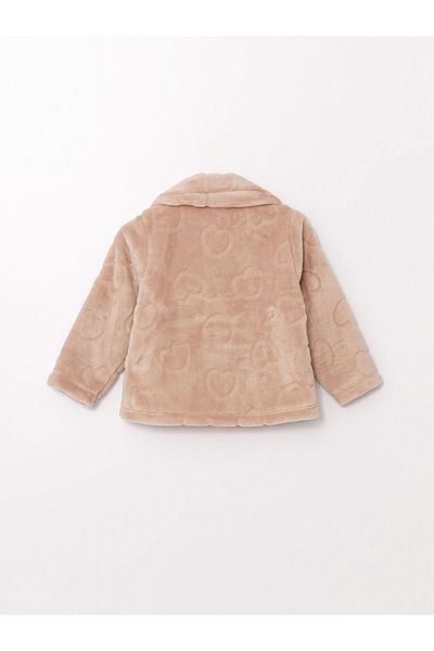 LC Waikiki Lcw Baby Beige Long Sleeve Baby Girl Plush Coat