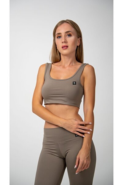 Keep Risen Thick Strap Crop Top Mink