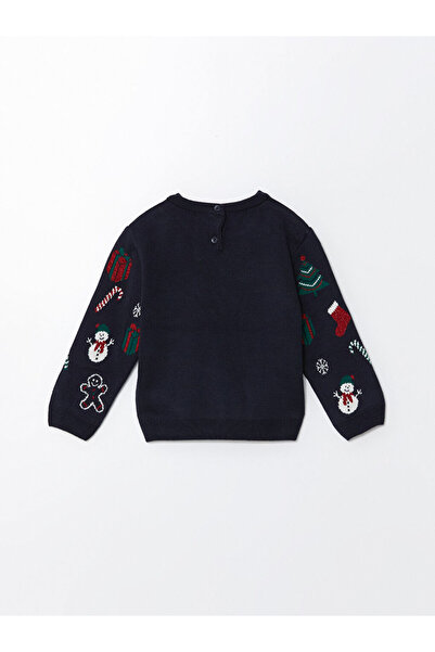 LC Waikiki Bisiklet Yaka Yilbasi Temali Kiz Cocuk Triko Kazak - W4FK91Z1