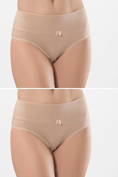 TÜREN Chiloți de damă cu talie înaltă - 95% bumbac, 5% lycra, Bato pachet de 2