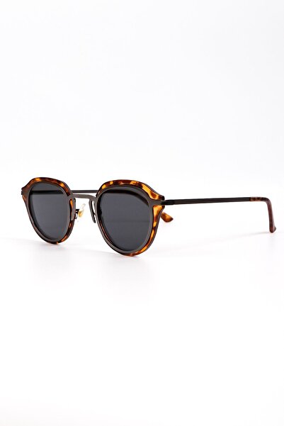 Eyesofia نظارة شمسية بامبل ميتال للجنسين باللون الأسود الفهد