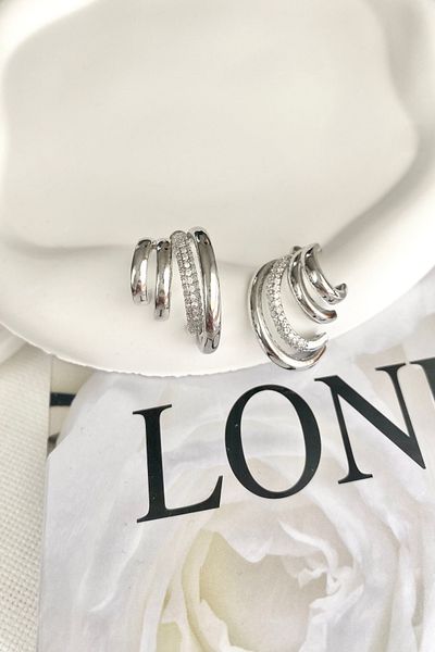 DEMOKAN Women's Earrings Special Design Rib Model Earrings