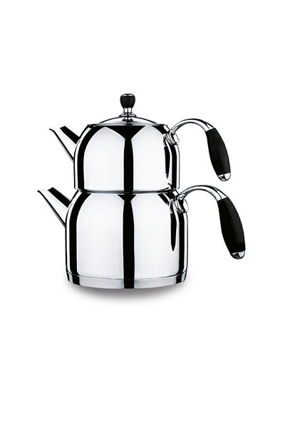 KORKMAZ Flora Black Maxi Teapot Set A119