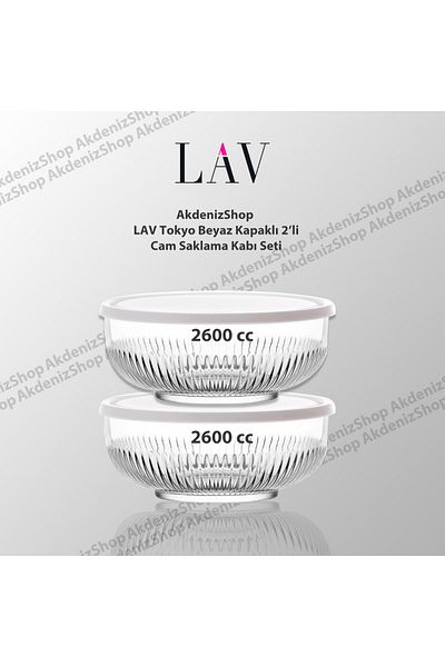 LAV White Lid, Two Largest Size Tokyo Storage Containers
