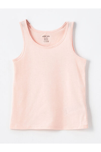 LC Waikiki Ecru Crew Neck Baby Girl Undershirt Set of 3