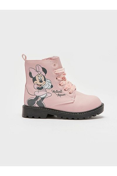 LC Waikiki LCW STEPS Minnie Mouse Printed Lace-up Girls' Boots
