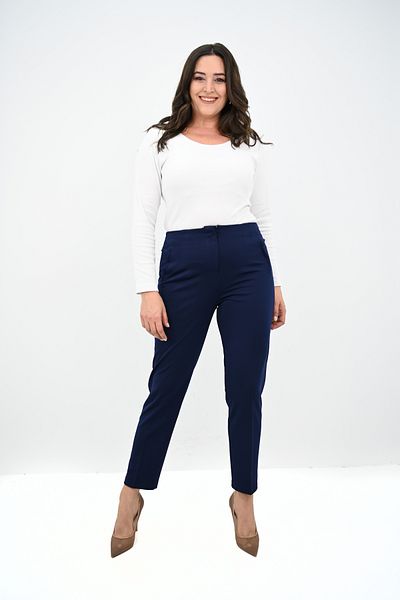 Koza Butik Women's Plus Size High Waist Stretchy Classic Pants 6311-25