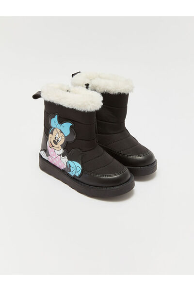 LC Waikiki LCW STEPS Μαύρες μπότες για κοριτσάκια με εμπριμέ Minnie Mouse με ...