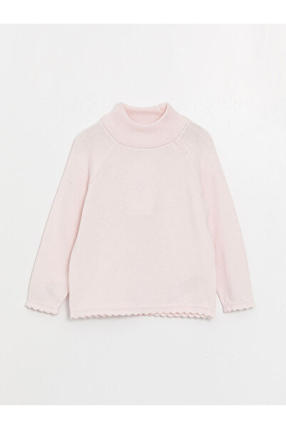 LC Waikiki Çelebiden Seçkiler Pink Mock Neck Long Sleeve Baby Girl Knitwear S...
