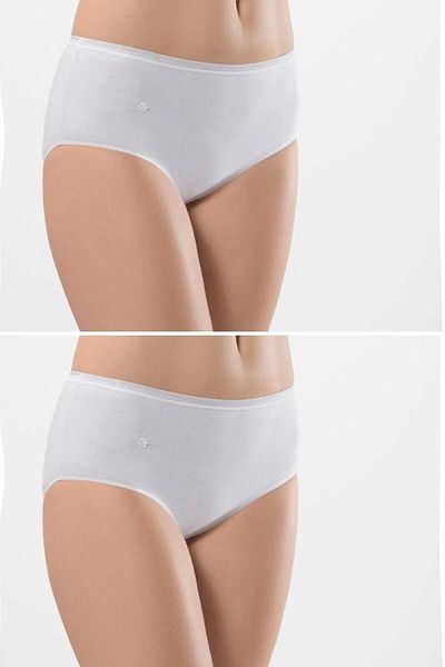 TÜREN 100% bumbac, fără sudură, pachet de 2 chiloți bikini cu nervuri - Femei