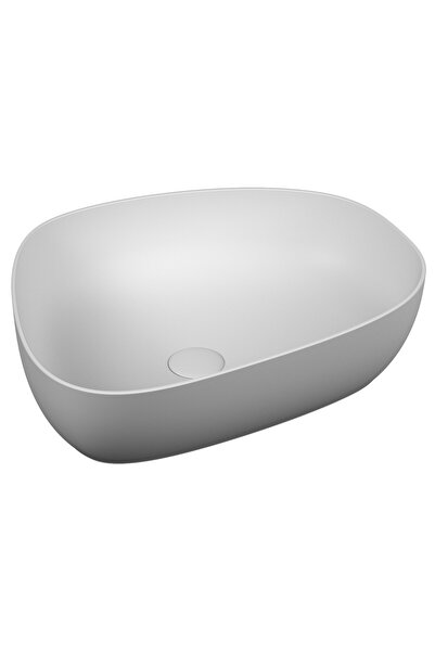 VitrA Outline 5991B401-0016 Asimetrik Lavabo, Clean, 56 cm, Mat Beyaz