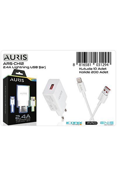 gold honey EV TİPİ 2.4A LİGHTİNG (İPHONE) BEYAZ HIZLI ŞARJ CİHAZI TAKIMI