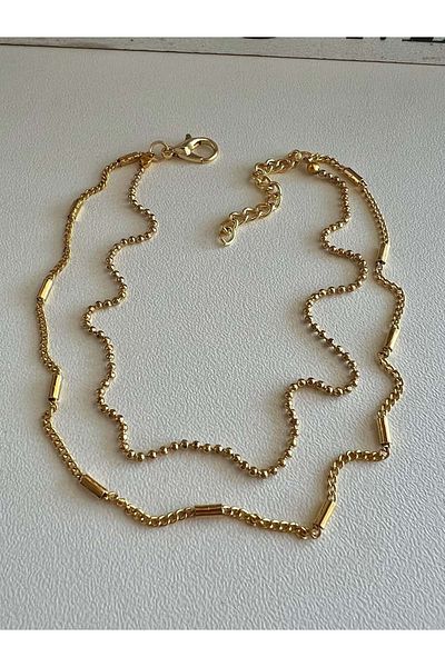 ACAR TAKI ACR6994 Model - Gold Colored Double Chain Anklet