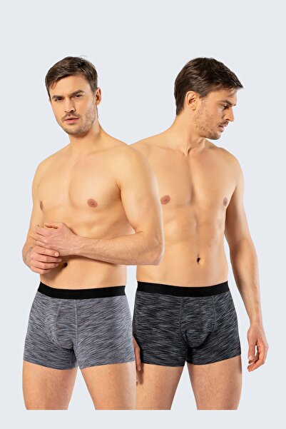 Cacharel 1324 Сірий Чорний Чоловічий 2-паковий боксер