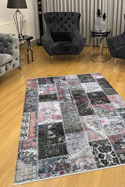 KilimistA VALENCIA 1511 Patchwork Kaymaz Taban Yıkanabilir Modern Halı Kilim