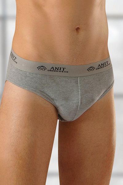 Anıt Gray Ribbed Cotton Men's Slip Panties - 1116 Model, 3 Pieces