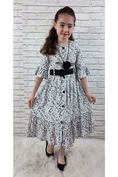 Mnk Vintage dívčí šaty Basma 0299 Šedá